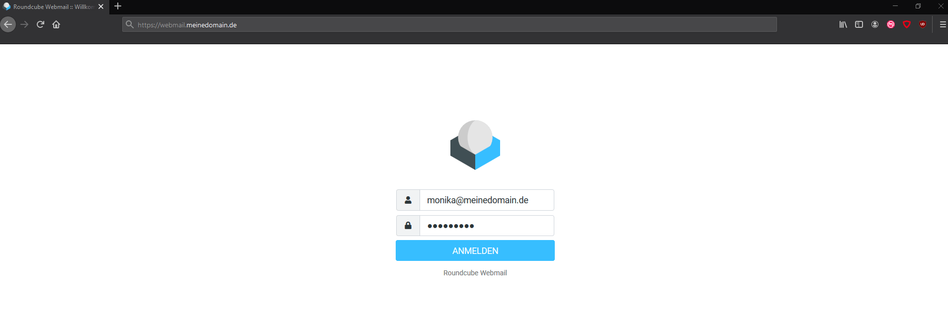 Loginbereich Webmailer Roundcube